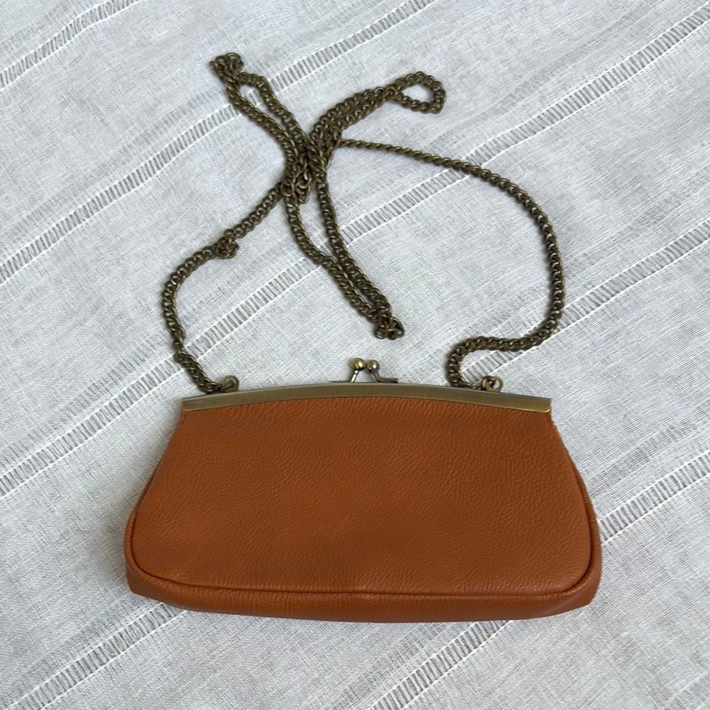 Universal Thread Tan Clutch with Chain Strap.